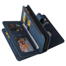 For Samsung Galaxy A32 5G Skin Feel PU + TPU Horizontal Flip Leather Case with Holder & 15 Cards Slot & Wallet & Zipper Pocket & Lanyard(Blue)