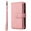 For Samsung Galaxy S20 Skin Feel PU + TPU Horizontal Flip Leather Case with Holder & 15 Cards Slot & Wallet & Zipper Pocket & Lanyard(Pink)
