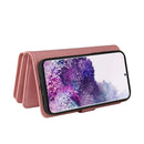 For Samsung Galaxy S20 Skin Feel PU + TPU Horizontal Flip Leather Case with Holder & 15 Cards Slot & Wallet & Zipper Pocket & Lanyard(Pink)