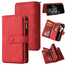 For Samsung Galaxy S20 Ultra Skin Feel PU + TPU Horizontal Flip Leather Case with Holder & 15 Cards Slot & Wallet & Zipper Pocket & Lanyard(Red)