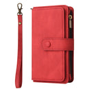 For Samsung Galaxy S20 Ultra Skin Feel PU + TPU Horizontal Flip Leather Case with Holder & 15 Cards Slot & Wallet & Zipper Pocket & Lanyard(Red)