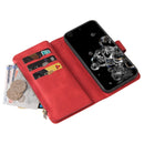 For Samsung Galaxy S20 Ultra Skin Feel PU + TPU Horizontal Flip Leather Case with Holder & 15 Cards Slot & Wallet & Zipper Pocket & Lanyard(Red)