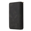 For Samsung Galaxy S21 5G Skin Feel PU + TPU Horizontal Flip Leather Case with Holder & 15 Cards Slot & Wallet & Zipper Pocket & Lanyard(Black)