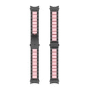 For Samsung Galaxy Watch4 / Watch4 Classic Three Strains Steel Watch Band(Black Pink)