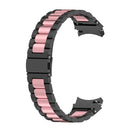 For Samsung Galaxy Watch4 / Watch4 Classic Three Strains Steel Watch Band(Black Pink)