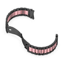 For Samsung Galaxy Watch4 / Watch4 Classic Three Strains Steel Watch Band(Black Pink)