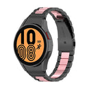 For Samsung Galaxy Watch4 / Watch4 Classic Three Strains Steel Watch Band(Black Pink)