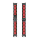 For Samsung Galaxy Watch4 / Watch4 Classic Three Strains Steel Watch Band(Black Red)