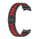 For Samsung Galaxy Watch4 / Watch4 Classic Three Strains Steel Watch Band(Black Red)