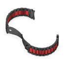 For Samsung Galaxy Watch4 / Watch4 Classic Three Strains Steel Watch Band(Black Red)