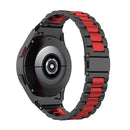 For Samsung Galaxy Watch4 / Watch4 Classic Three Strains Steel Watch Band(Black Red)