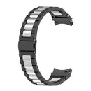 For Samsung Galaxy Watch4 / Watch4 Classic Three Strains Steel Watch Band(Black Silver)