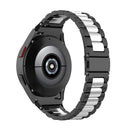 For Samsung Galaxy Watch4 / Watch4 Classic Three Strains Steel Watch Band(Black Silver)