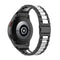 For Samsung Galaxy Watch4 / Watch4 Classic Three Strains Steel Watch Band(Black Silver)