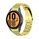 For Samsung Galaxy Watch4 / Watch4 Classic Three Strains Steel Watch Band(Gold)