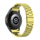 For Samsung Galaxy Watch4 / Watch4 Classic Three Strains Steel Watch Band(Gold)