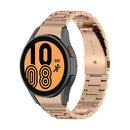 For Samsung Galaxy Watch4 / Watch4 Classic Three Strains Steel Watch Band(Rose Gold)