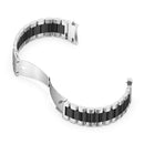 For Samsung Galaxy Watch4 / Watch4 Classic Three Strains Steel Watch Band(Silver Black)