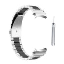 For Samsung Galaxy Watch4 / Watch4 Classic Three Strains Steel Watch Band(Silver Black)