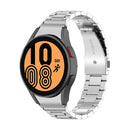 For Samsung Galaxy Watch4 / Watch4 Classic Three Strains Steel Watch Band(Silver)