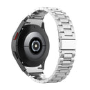 For Samsung Galaxy Watch4 / Watch4 Classic Three Strains Steel Watch Band(Silver)