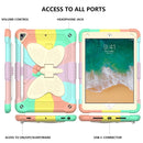 Beige PC + Silicone Anti-drop Protective Case with Butterfly Shape Holder & Pen Slot For iPad 9.7 2018 & 2017 / Pro 9.7 inch / Air 2 / 6(Colorful Rose Gold)