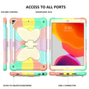 Beige PC + Silicone Anti-drop Protective Case with Butterfly Shape Holder & Pen Slot For iPad 10.2 2021 & 2020 & 2019 / Air 3 10.5 inch(Colorful Rose Gold)