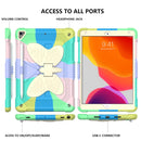 Beige PC + Silicone Anti-drop Protective Case with Butterfly Shape Holder & Pen Slot For iPad 10.2 2021 & 2020 & 2019 / Air 3 10.5 inch(Colorful Green)
