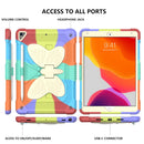 Beige PC + Silicone Anti-drop Protective Case with Butterfly Shape Holder & Pen Slot For iPad 10.2 2021 & 2020 & 2019 / Air 3 10.5 inch(Colorful Red)