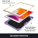 Beige PC + Silicone Anti-drop Protective Case with Butterfly Shape Holder & Pen Slot For iPad 10.2 2021 & 2020 & 2019 / Air 3 10.5 inch(Beige + Light Purple)