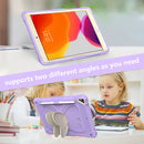 Beige PC + Silicone Anti-drop Protective Case with Butterfly Shape Holder & Pen Slot For iPad 10.2 2021 & 2020 & 2019 / Air 3 10.5 inch(Beige + Light Purple)