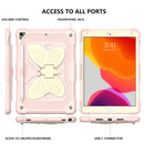 Beige PC + Silicone Anti-drop Protective Case with Butterfly Shape Holder & Pen Slot For iPad 10.2 2021 & 2020 & 2019 / Air 3 10.5 inch(Beige + Rose Pink)