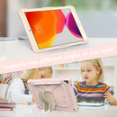 Beige PC + Silicone Anti-drop Protective Case with Butterfly Shape Holder & Pen Slot For iPad 10.2 2021 & 2020 & 2019 / Air 3 10.5 inch(Beige + Rose Pink)