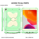 Beige PC + Silicone Anti-drop Protective Case with Butterfly Shape Holder & Pen Slot For iPad 10.2 2021 & 2020 & 2019 / Air 3 10.5 inch(Beige + Fresh Green)