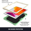 Beige PC + Silicone Anti-drop Protective Case with Butterfly Shape Holder & Pen Slot For iPad 10.2 2021 & 2020 & 2019 / Air 3 10.5 inch(Beige + Fresh Green)