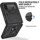 For Samsung Galaxy Z Flip3 5G Sliding Camera Cover Design TPU+PC Protective Case(Black)