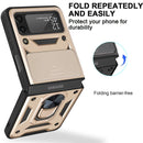 For Samsung Galaxy Z Flip3 5G Sliding Camera Cover Design TPU+PC Protective Case(Gold)