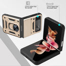 For Samsung Galaxy Z Flip3 5G Sliding Camera Cover Design TPU+PC Protective Case(Gold)