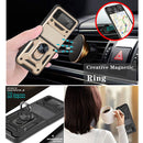 For Samsung Galaxy Z Flip3 5G Sliding Camera Cover Design TPU+PC Protective Case(Gold)