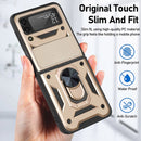 For Samsung Galaxy Z Flip3 5G Sliding Camera Cover Design TPU+PC Protective Case(Gold)