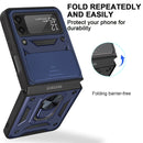 For Samsung Galaxy Z Flip3 5G Sliding Camera Cover Design TPU+PC Protective Case(Blue)