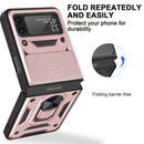 For Samsung Galaxy Z Flip3 5G Sliding Camera Cover Design TPU+PC Protective Case(Rose Gold)