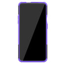 For OnePlus 7T Pro Tire Texture TPU+PC Shockproof Case, with Holder(Purple)