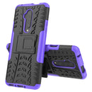 For OnePlus 7T Pro Tire Texture TPU+PC Shockproof Case, with Holder(Purple)