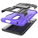 For OnePlus 7T Pro Tire Texture TPU+PC Shockproof Case, with Holder(Purple)
