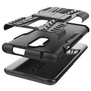 For OnePlus 7T Pro Tire Texture TPU+PC Shockproof Case, with Holder(Black)