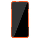 For OnePlus 7T Pro Tire Texture TPU+PC Shockproof Case, with Holder(Orange)