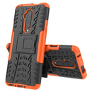 For OnePlus 7T Pro Tire Texture TPU+PC Shockproof Case, with Holder(Orange)