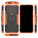 For OnePlus 7T Pro Tire Texture TPU+PC Shockproof Case, with Holder(Orange)