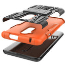 For OnePlus 7T Pro Tire Texture TPU+PC Shockproof Case, with Holder(Orange)